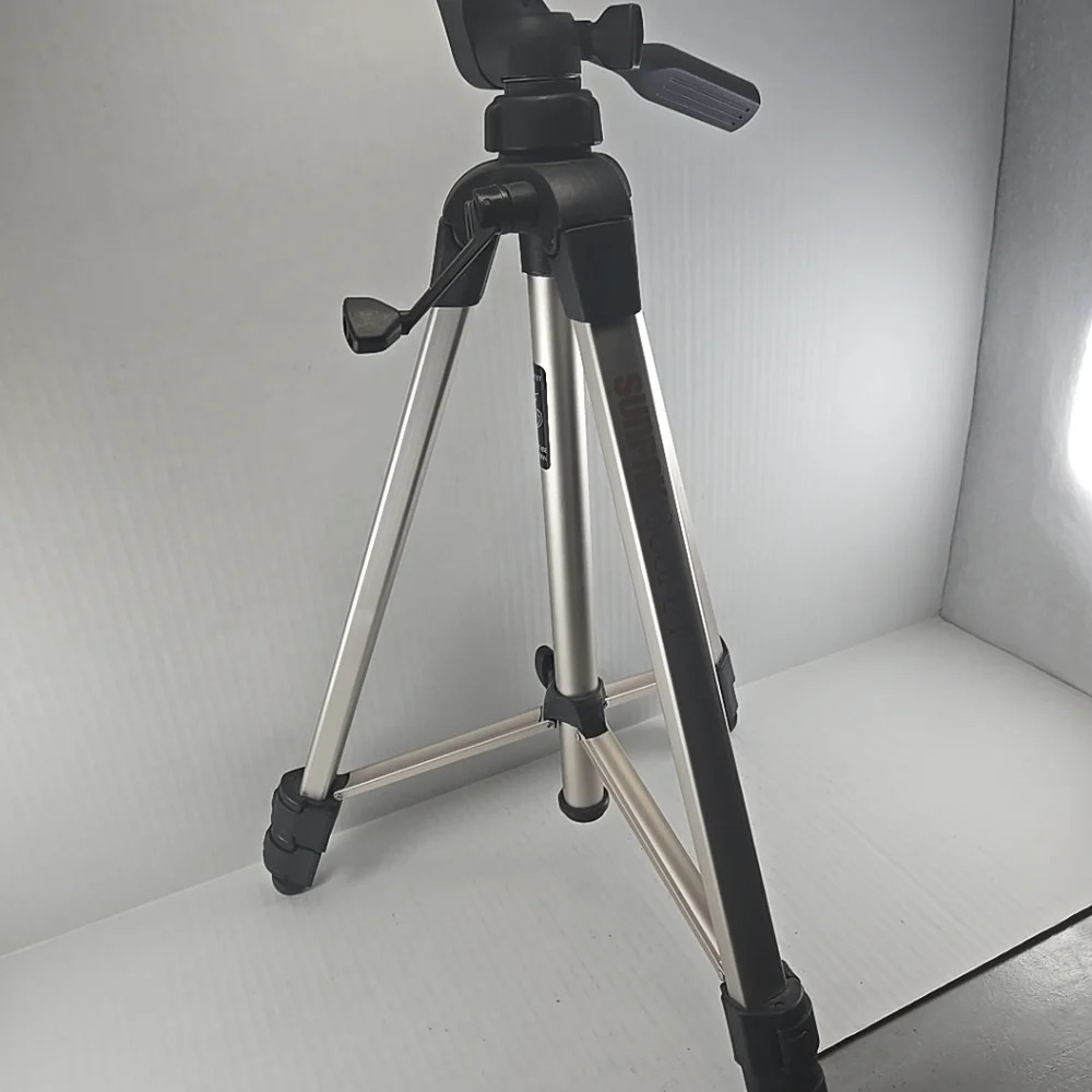 Sunpak 8001 UT Video Camera 3 Way Pan Tilt Head Tripod 60" 2.8lbs Carrying Case - Picture 6 of 6